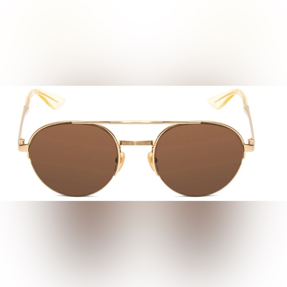 GUCCI Unisex Pilot Sunglasses in Gold & Brown 53mm - GG0984S-002